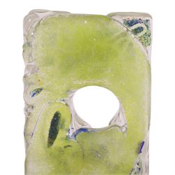 Rectangular clear glass sculpture 'Hanging Tableaux' by Will Shakspeare, H28cm