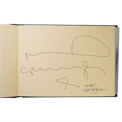 Two autograph books including sporting, entertainment and other autographs including Ricky Tomlinson, Steve Cram, Terence Stamp, members of Groove Armada, Geoffrey Boycott, JLS, Jimmy Carr etc over 120 signatures collected by G4 Security at Jersey Airport 2010-2012 and four menus with signatures of Harold Wilson, Jim Callaghan and other Labour Party politicians etc