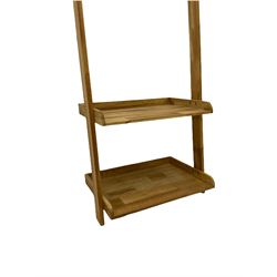Futon Company - hallstand fitted with hooks and two shelves (W55cm, H181cm, D47cm), and a wall mirror with shelf and hooks (30cm x 40cm)
