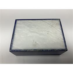 Lapis Lazuli box and cover of rectangular form, H4cm, D7cm, L10cm