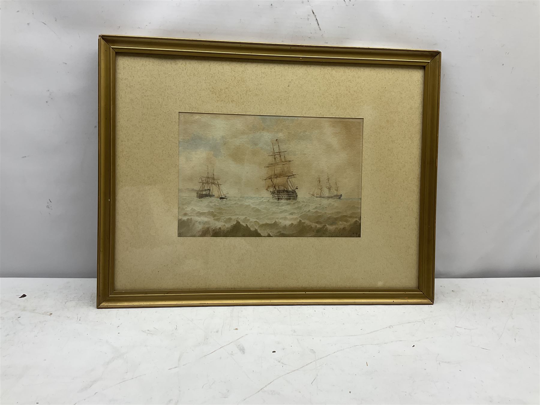 William Frederick Settle (British 1821-1897): Sailing and Steam Vessels at Sea, watercolour monogrammed and dated '87,  22cm x 33cm
