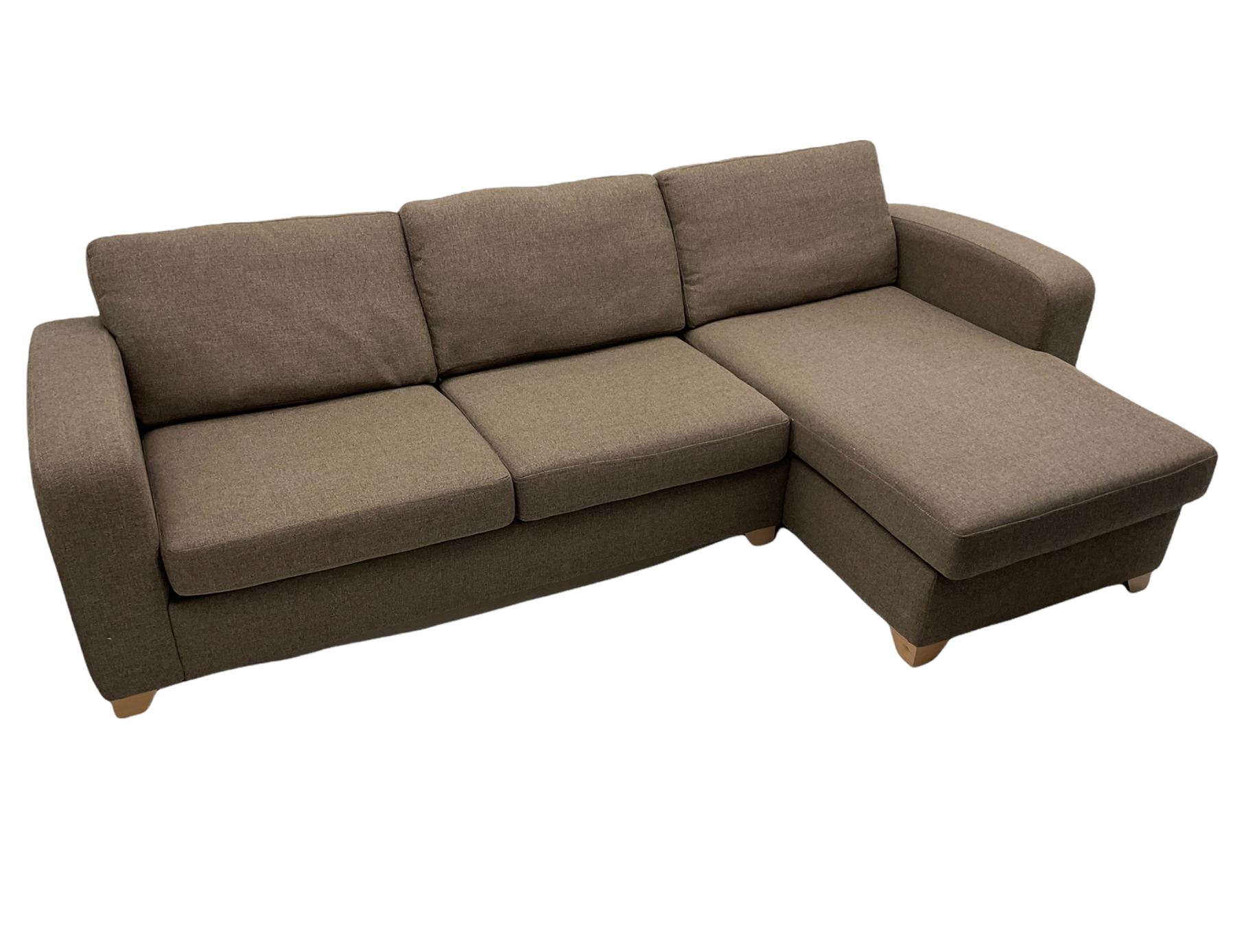 Lydia Deluxe - right-hand corner sofa bed, upholstered in mocha fabric