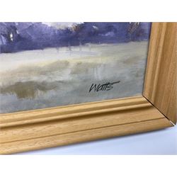 Tony Watts (British 20th century): 'St Mary's and Beverley from the Westwood', oil on board signed together with Noel Crooks (British 20th century): 'Morning Sun', watercolour signed max 40cm x 50cm (2)