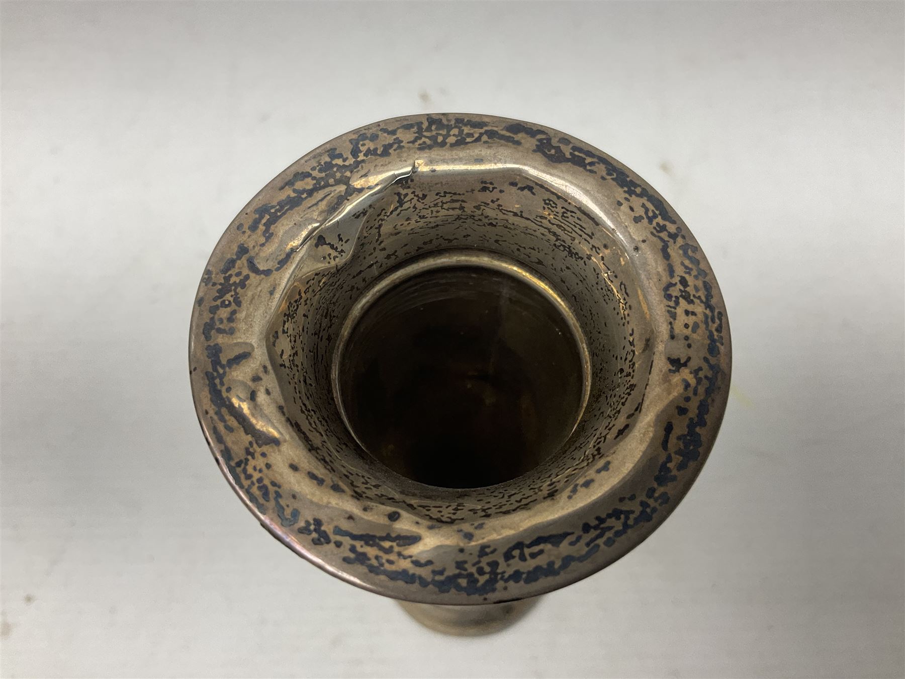 20th century silver specimen vase, of trumpet form with filled base, hallmarked Birmingham, together with a silver tray, hallmarked Chester, weight of tray 28 grams