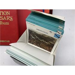 Various empty albums and folders, World stamps including Afghanistan, Bulgaria, Chile, Cuba, Czechoslovakia, British Antarctic Territory, Peru etc, in one box