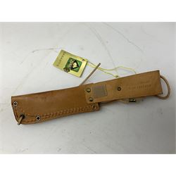 German Puma Hunter's-Pal knife, the 10cm steel blade marked model 6397, serial No.72573 to guard, fixed blade, antler scales; in original hard plastic case with paperwork and guarantee label; with brown leather sheath marked Puma L22.5cm overall