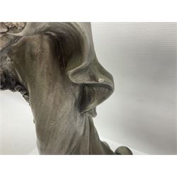 After Alexsander Danel for Austin Sculpture, Windswept, sculpture modelled as a female in flowing dress 