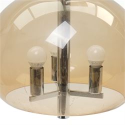  Chromium plated retro extendable light fitting with tinted perspex shade H70cm, diameter of aperture 27.5cm