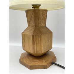 'Acornman' oak table lamp, octagonal form with acorn signature, by Alan Grainger of Brandsby 