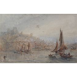George Weatherill (British 1810-1890): Fishing Boats in the Lower Harbour Whitby, watercolour signed 9cm x 13.5cm
Provenance: part of an important single owner Weatherill Family collection; with Whitby Galleries (Walkers Antiques later Walker Galleries Harrogate), label verso
