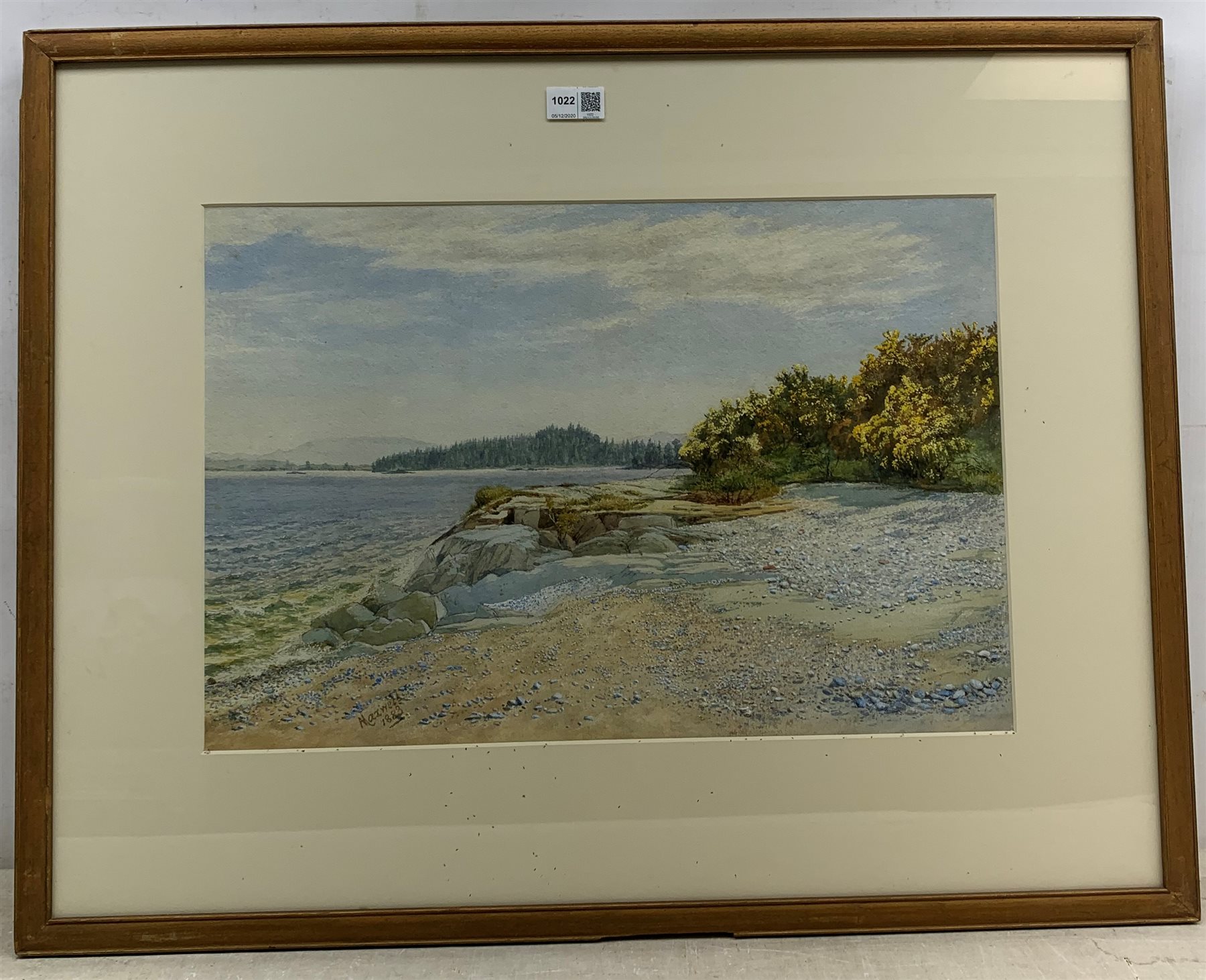 J Hamilton Maxwell ((Scottish 1830-1923): The Pebble Shore Bellochantuy Kintyre, watercolour signed and dated 1883, 35cm x 52cm