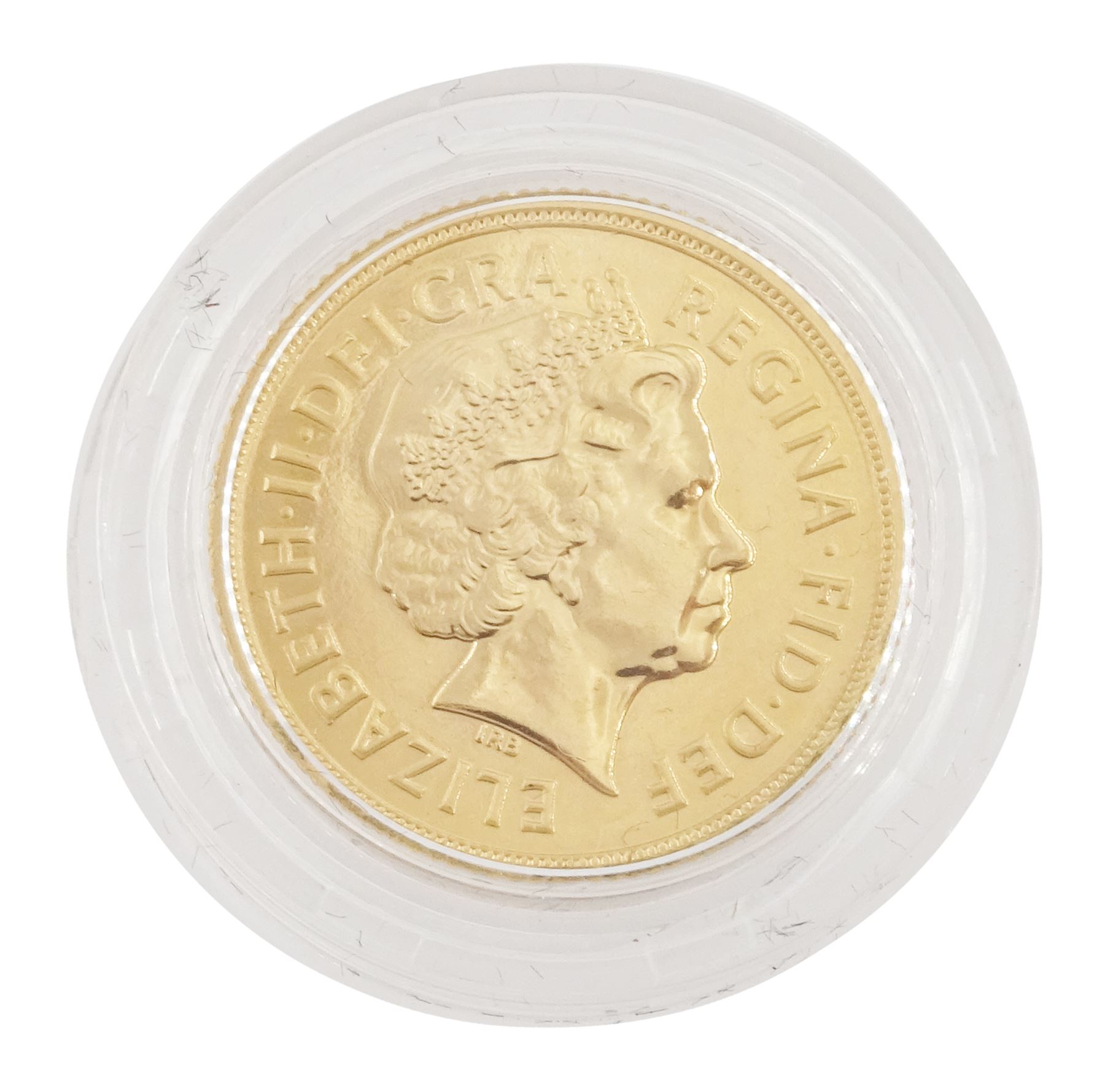 Queen Elizabeth II 2013 gold full sovereign coin, housed in an Imperial Coins case