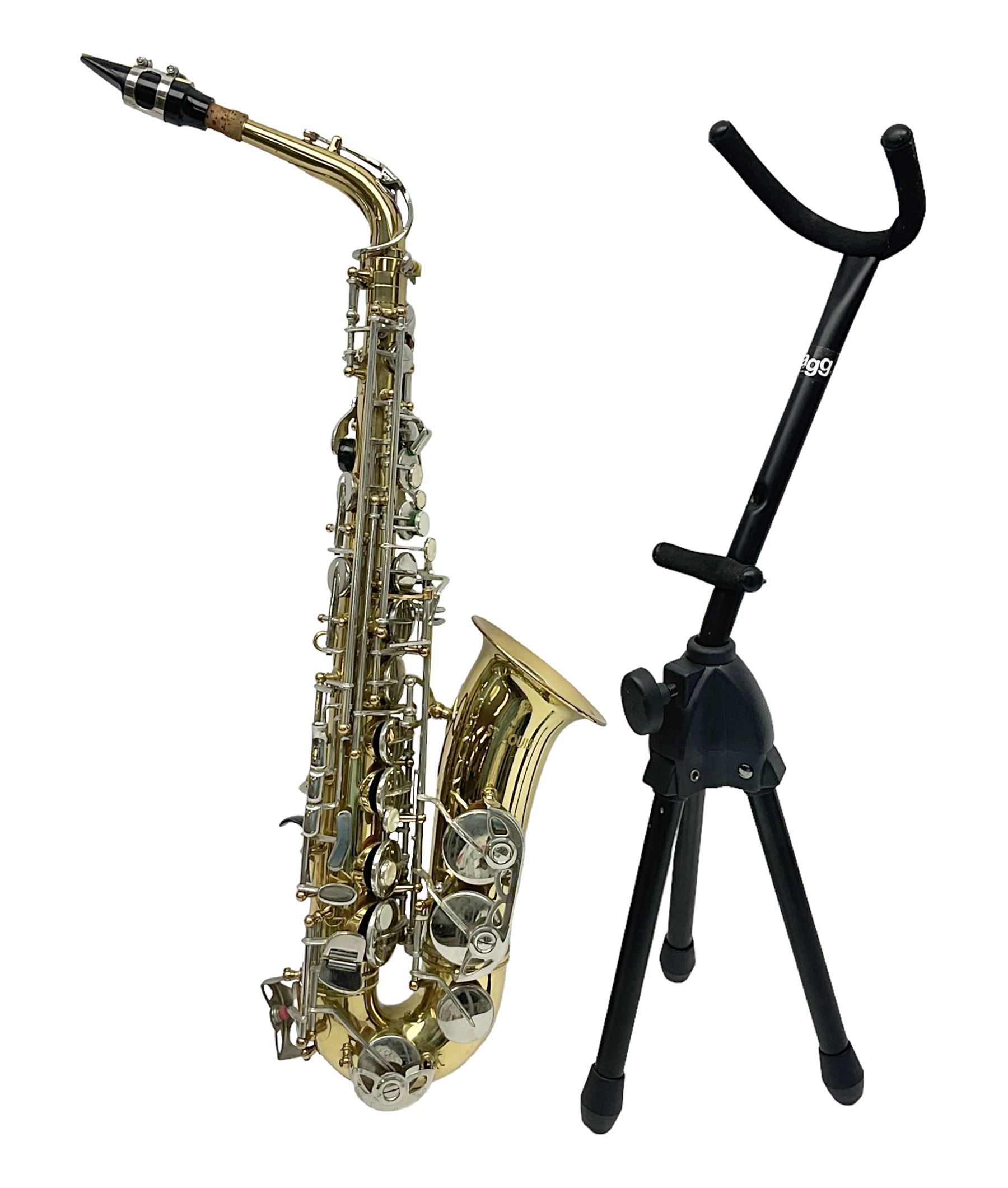 St Louis Alto saxophone, serial no.82437 in John Packer JP Blues 141 carrying case; with two-piece saxophone stand