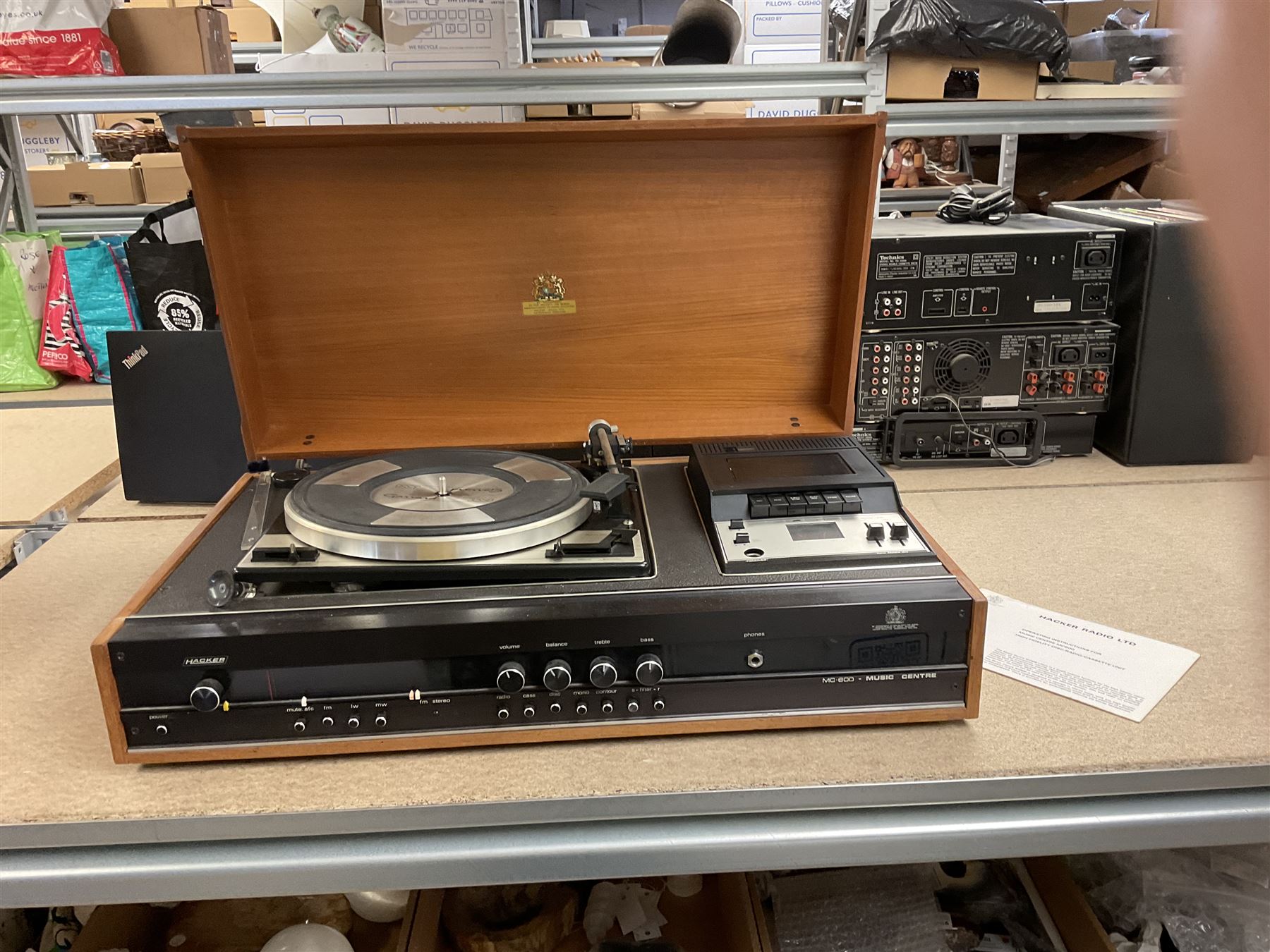 Hacker Hunter radio, MC.600 music centre and a pair of Hacker speakers 