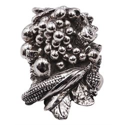 Italian Magrino silver filled model of a fruiting cornucopia, marked Magrino, W8cm