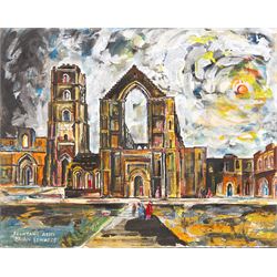 Brian Edwards (British 1944-): 'Fountains Abbey 1', acrylic on canvas signed and titled 40...
