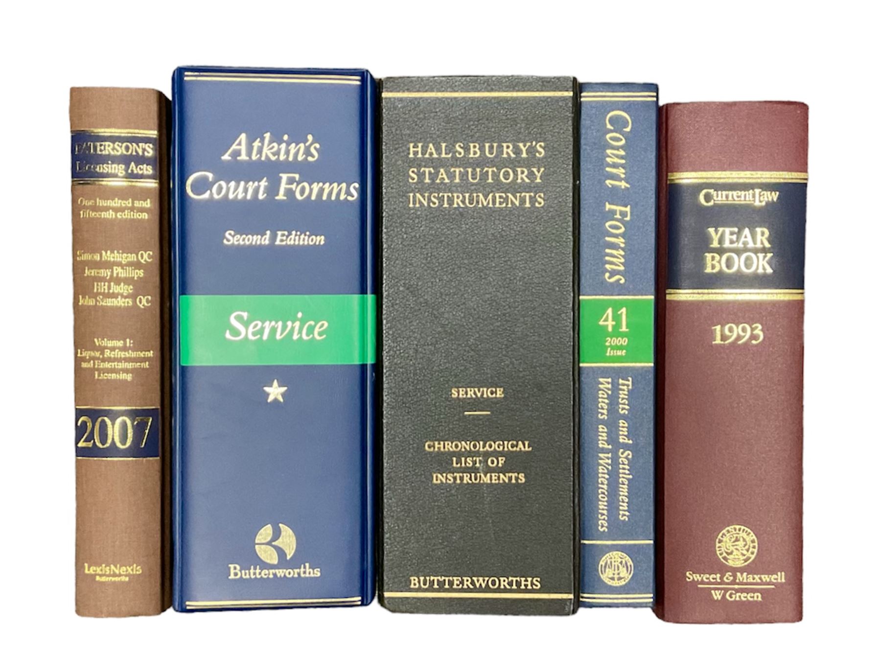 Large collection of law books, to include Halsbury’s Statutory Instruments, Atkin’s Court Forms, Halsbury’s Laws of England etc, in fourteen boxes  