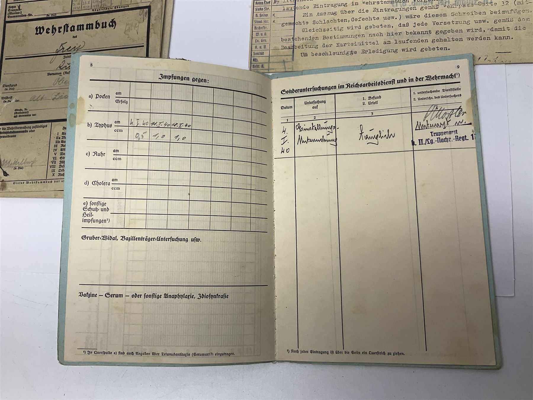 WW2 German Luftwaffe Service Record Folder and Book