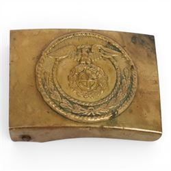 WWII German Third Reich SA Stormtrooper's brass belt buckle, unmarked, H5cm, L6cm 