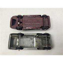 Eleven unboxed and playworn early die-cast models including Dinky Packard, Buick, two Jaguar Mark X and estate wagon, Corgi Mercedes-Benz 300S.L. Roadster, Ford Thunderbird, Citroen DS19 and Bentley Continental Sports Saloon, Spot-On Armstrong Siddeley Sapphire etc; all unboxed (11)