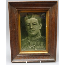   J.H. Barratt & Co tile depicting Admiral Sir David Beatty, modelled by George Cartlidge after a photograph by Speaight, in oak frame, 22cm x 14cm  
