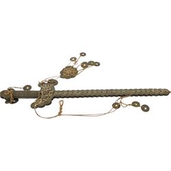 Chinese ceremonial coin sword, L48cm