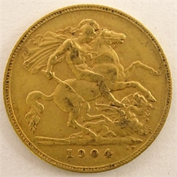  King Edward VII 1904 gold half sovereign  