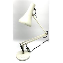 White metal angle poise type desk lamp. 