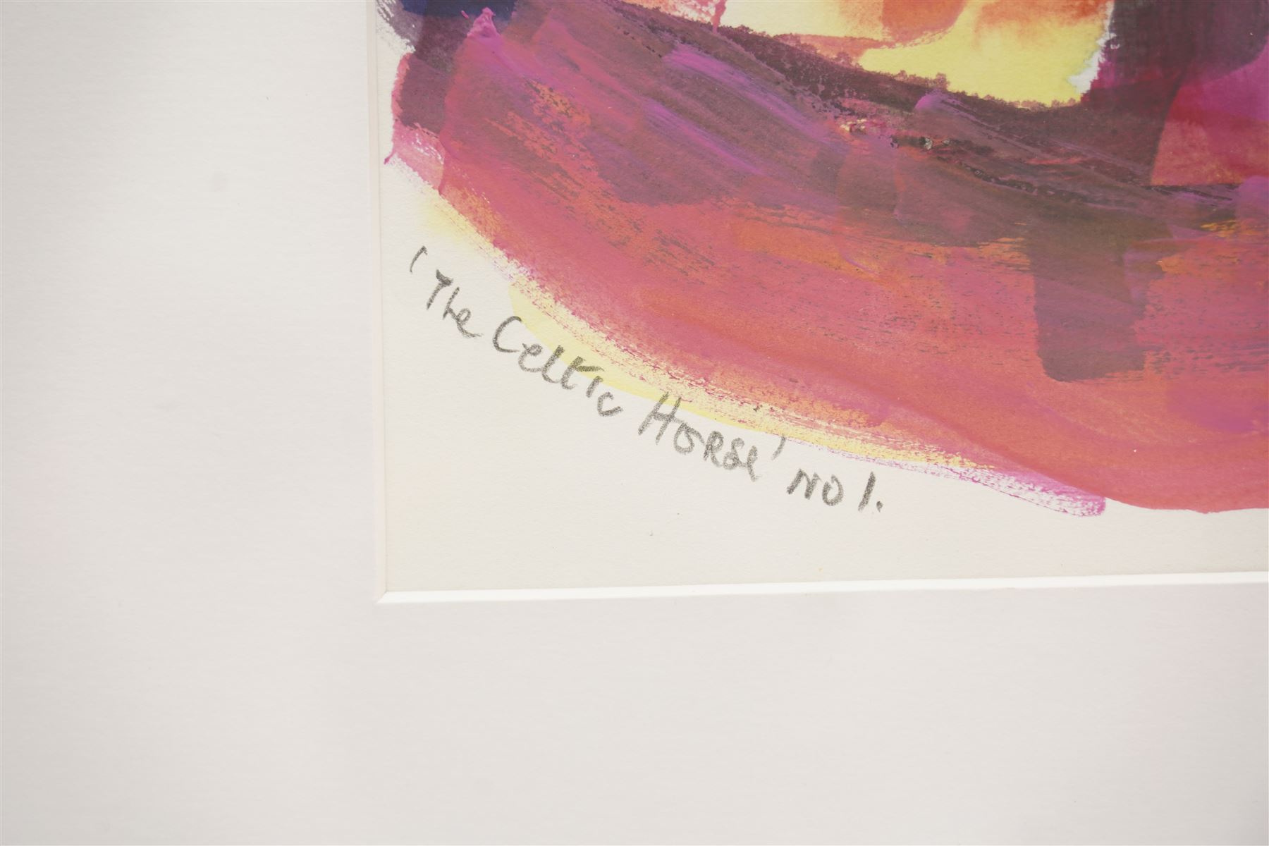 Gillian Ross Kelsey (British 1935-2025): 'The Celtic Horse No 1', mixed media on paper signed and titled in pencil 25cm x 34cm