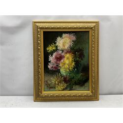 Eugene Petit (French 1839-1886): Still Life of Chrysanthemums, oil on panel signed 48cm x 37cm