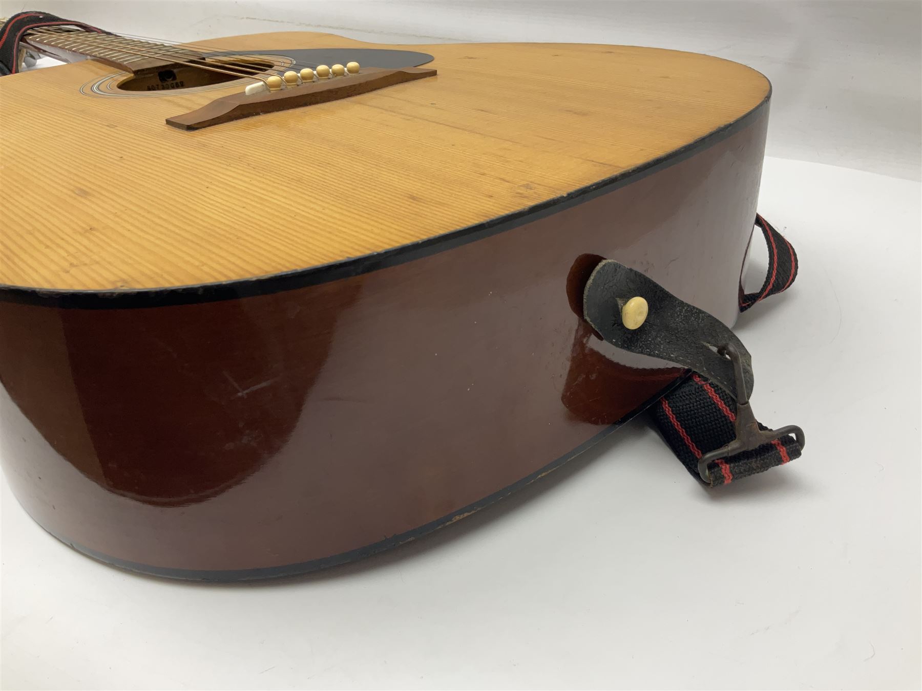 German Hoyer twelve-string acoustic guitar with metallic paper label L106cm; and Indonesian Yamaha F-310 acoustic guitar (2)