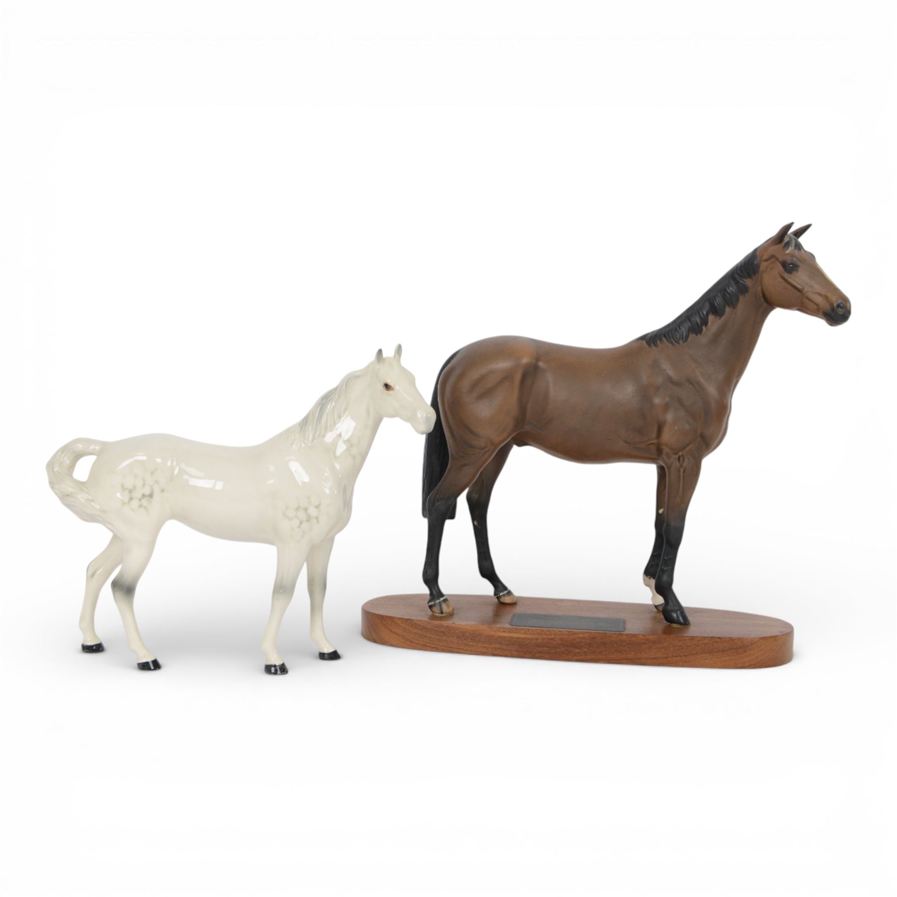 Two Beswick horses, comprising connoisseur Psalm model horse and Grey Swish Tail Horse, no 1182.