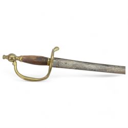African Sudanese side-arm dagger with brass handle with cross detail, in leather scabbard, together with a collection of swords 