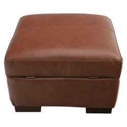 Sofology - grand two cushion three seat sofa, and matching two seater and stool with storage, upholstered in cocoa brown leather
Lengths: 210cm and 165cm