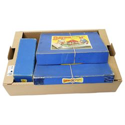 Three Bayko building sets including two Building Set No. 2, 3x Converting set and 1x Conve...