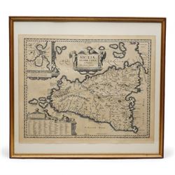 Jan Jansson (Johannes Janssonius) (Dutch 1588-1664): 'Siciliae Veteris Typus' (Ancient Sicily), 17th century engraved map pub. c.1640, 42cm x 52cm