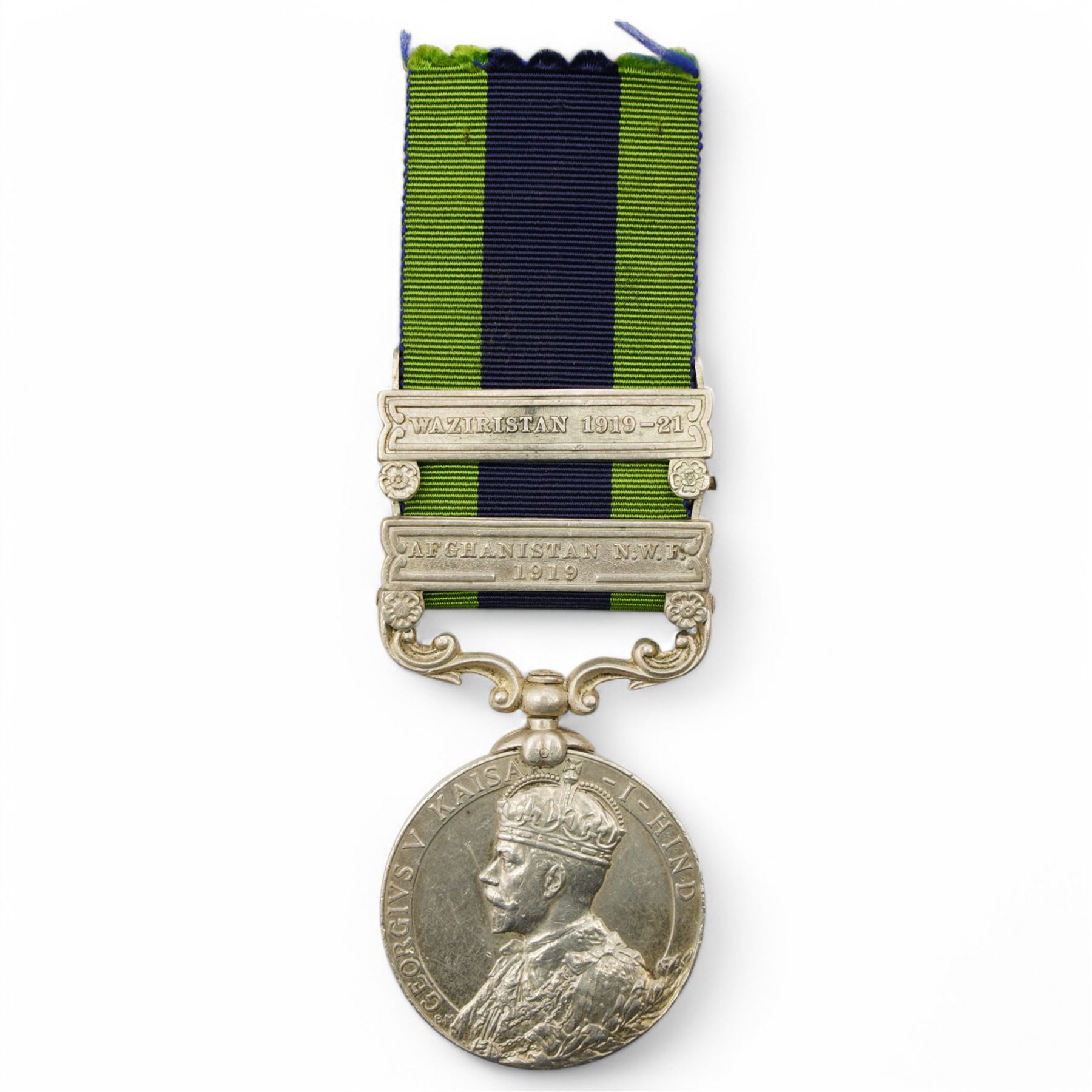 India general Service Medal, George V, to 545 Havr. Pithu Ram 1/69th Punjabis with Waziristan 1919-21 and Afghanistan N.W.F 1919 clasps and another India General Service Medal, George V, to 9047 Sepoy Fauja Singh 2.12th Frontier Force with North West Frontier 1930-31 clasp (2)