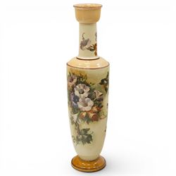 Late Victorian Tooth & Co Bretby floor vase  decorated with large sprays of flowers, incis...