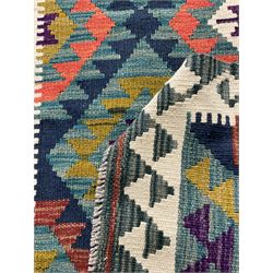 Maimana Killim rug, the field decorated with geometric multi-colour lozenges