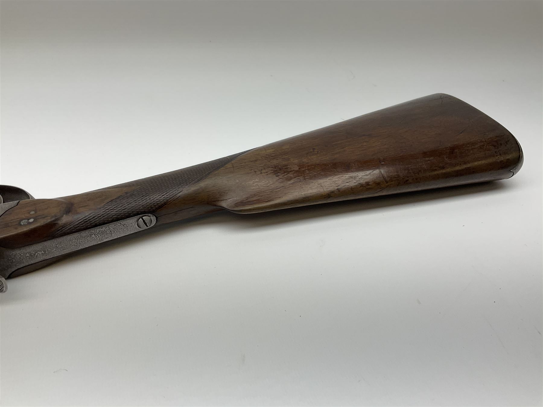 W. Horton 98 Buchanan Street Glasgow 20-bore single barrel centre hammer sporting gun, 71cm octagonal to round barrel with side lever opening, walnut stock with chequered grip and fore-end and steel butt plate, serial no.40334, L110cm SHOTGUN CERTIFICATE REQUIRED