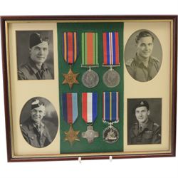 Military medals awarded to two generations of the Lattimore family, Boer War trio; Queen South Africa medal with clasps for Johannesburg, Orange Free State and Cape Colony, Kings South Africa medal with clasps for South Africa 1902 and South Africa 1901 and  Army Meritorious Service Medal, G.V.R, awarded to Frederick John Barcham Lattimore Norfolk Regiment and set of six medals; Burma Star, Defence Medal, War Medal, 1939-45 Star, General Service Cross and National Service Medal, awarded to Captain Albert Edward Lattimore 2nd para Battalion the 3rd Madras Regiment, Indian Army, together with insignias other items relating to Madras Regiment, photographs and ephemera  
