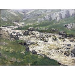 Bertram Priestman RA ROI NEAC (British 1868-1951): 'Starbottom Beck in Spate', oil on panel signed with initials and indistinctly dated '15?, 20cm x 26cm 
Provenance: private East Yorkshire collection, purchased Sotheby's Billingshurst 22nd February 2000 Lot 856; exh. Coughton Galleries, Alcester, label verso; exh. 'Bertram Priestman RA', Cartwright Hall, Bradford & Ferens Gallery, Hull, 1981, No.81