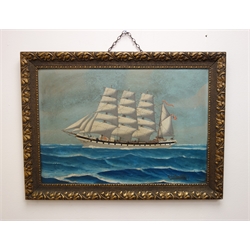  R.Gulbrandsen, (20th century) Ship's portrait of a four masted Norwegian Clipper in a swell, oil on board, signed lower right, 33cm x 49cm  