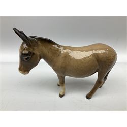 Beswick donkey family to include no.1364b, no.2267a, another donkey and donkey foal (4)
