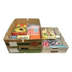 Tri-ang - quantity of '00' gauge model railway and Minic Motorways slot-racing items including Class B12 4-6-0 locomotive No.61572; boxed; seven goods wagons in five boxes; R576 Tunnel and Island Platform Set; both boxed; quantity of track and power unit; four Minic Cars and two controllers; boxed Customs Barrier and Frontier Post Set; railway car transporter and car loading ramp; quantity of track and trackside accessories; and boxed Car-Play Filling Station Set