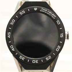 Tag Heuer Connected Modular gentleman's titanium wristwatch, Ref. SBF8A8001, on stainless steel bracelet with fold-over clasp, boxed