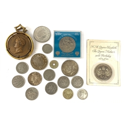 ‘Napoleon Bonaparte Premier Consul’ bronze medallion after Dumarest F. 1935 crown and collection of other coins