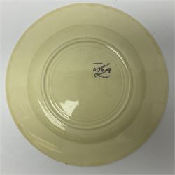 Clarice Cliff for Newport Pottery plate in Yellow Rose pattern, with printed mark beneath, D23cm