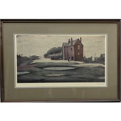 Laurence Stephen Lowry RBA RA (British 1887-1976). 'The Lonely House', limited edition chromolithograph signed in pencil, with Fine Art Trade Guild blindstamp No.AEJ, 29cm x 51cm