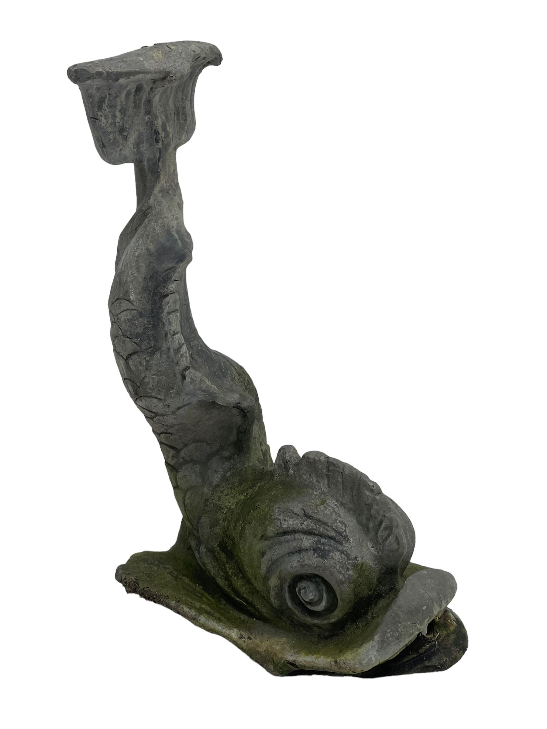 Lead garden ornament in the from of a dolphin 